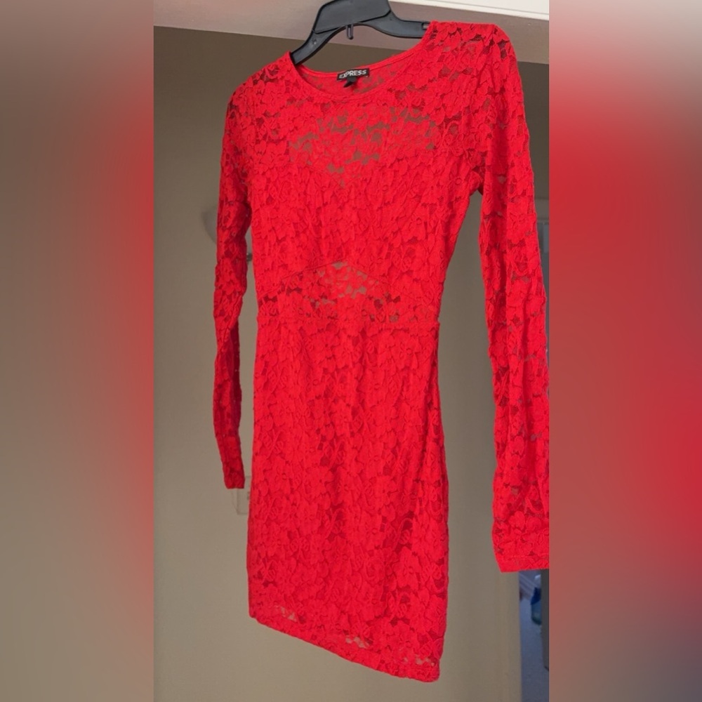 Red lace express dress